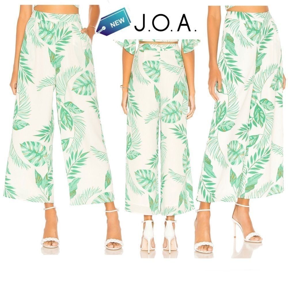 J.O.A. New with tag Printed Ivory green Wide